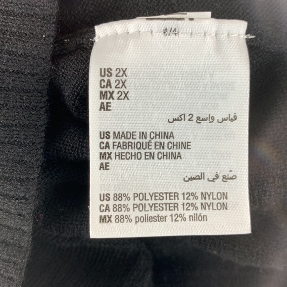 Karen Scott Black V Neck Seam Front Back Center Pullover Sweater NWT Size 2X - Picture 6 of 6